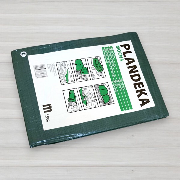 Тент поліпропіленовий зелений Plandeka, щільність 110г/м.кв, 4 Х 5м